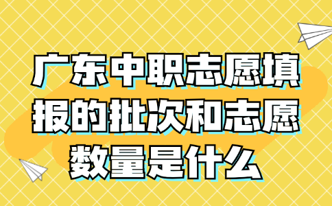廣東中職志愿填報的批次和志愿數量是什么