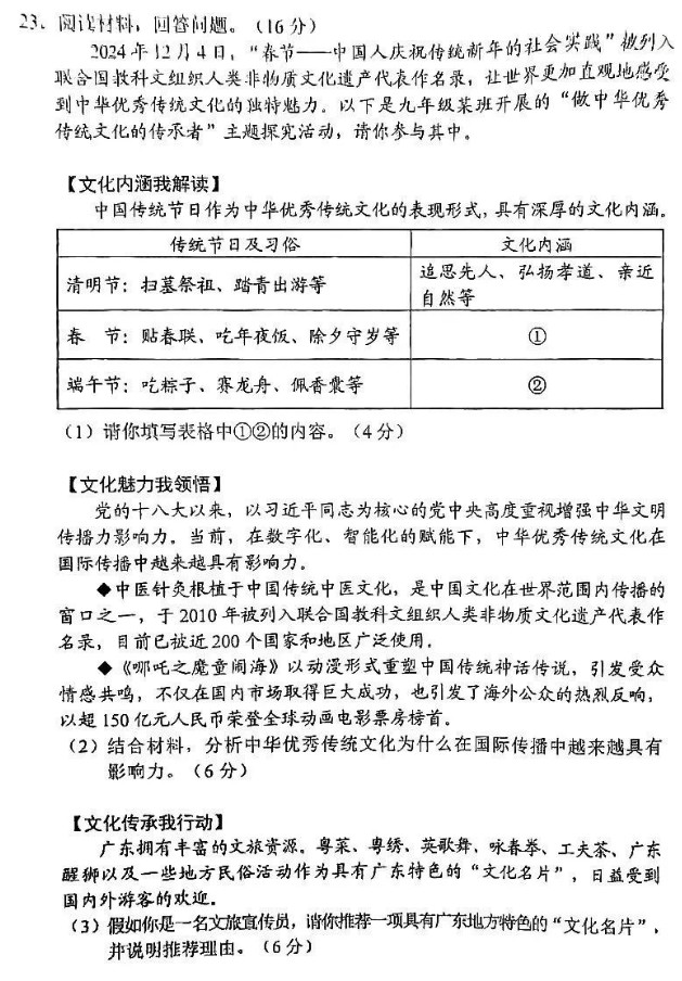 政治試卷第七張